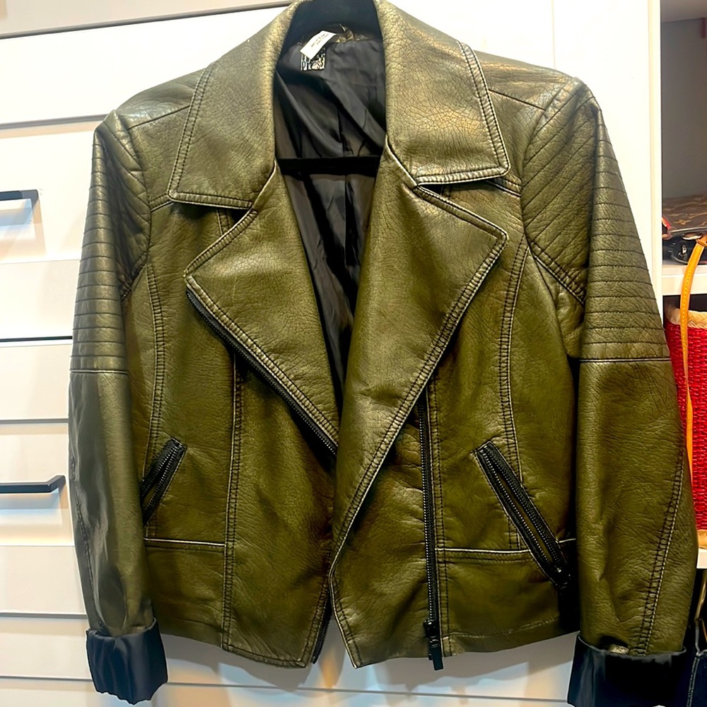 Olive green Moto Biker Jacket